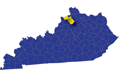 Map of Northern Kentucky University service area
